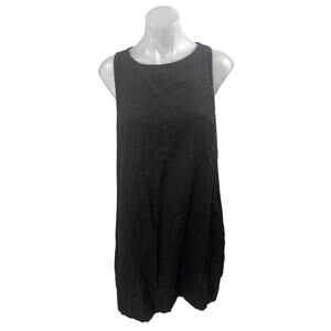 MNG Mango Black Sleeveless Round Neck Cutout Back Cami Tank Mini Shift Dress 10